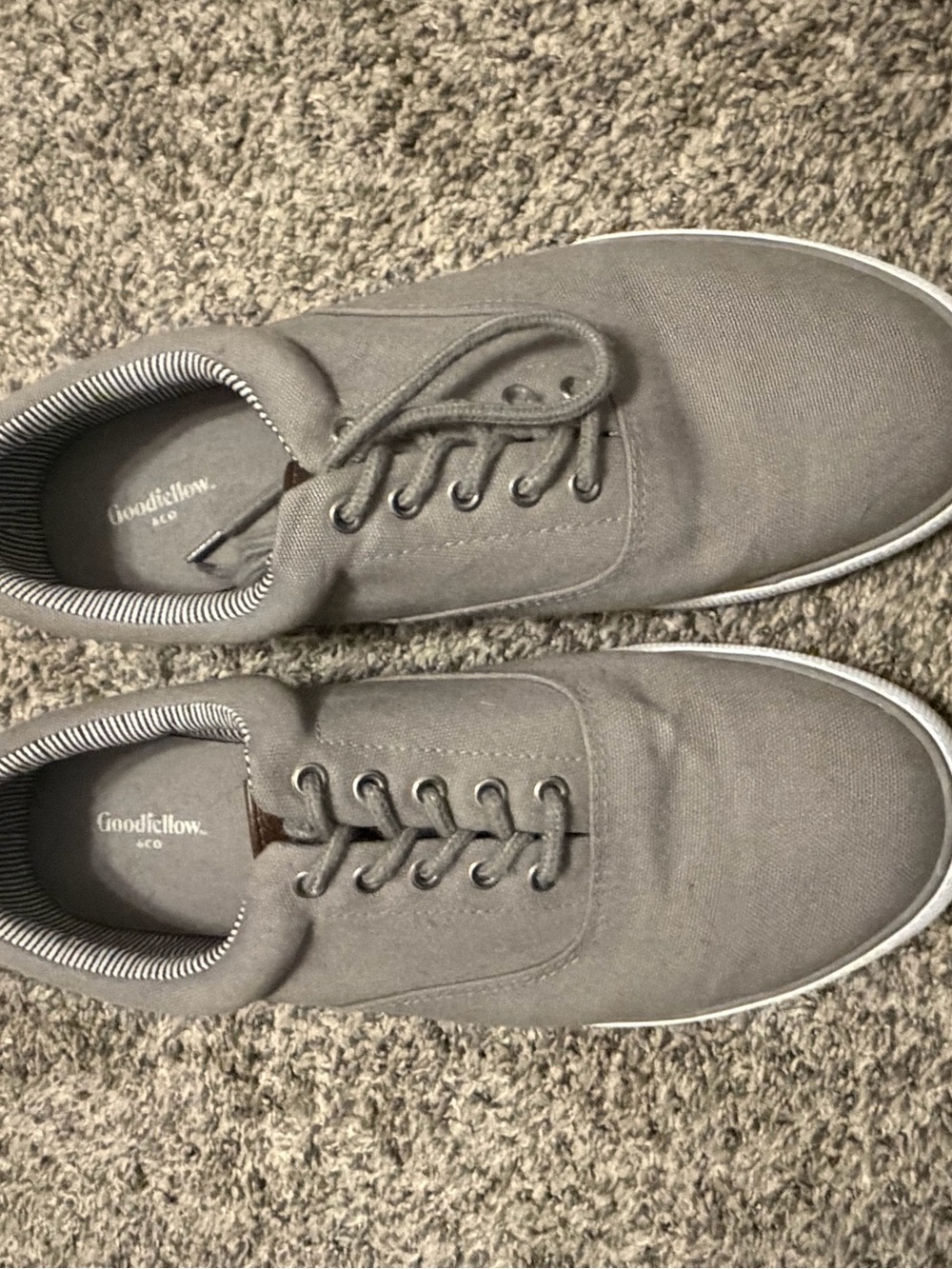Goodfellow & Co Men's Gray Canvas Lace-Up Sneakers